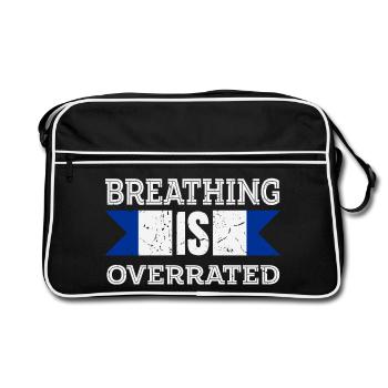 Breathing is Overrated - Retro Bag - black/white - Front