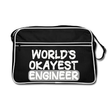 World's Best Engineer Bold Statement - Retro Bag - black/white - Front