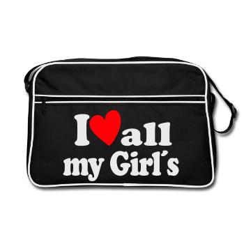 J’aime toutes mes filles - Sac Retro - noir/blanc - Devant