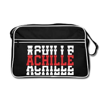 t-shirt Achille t-shirt stacked text - Retro Bag - black/white - Front