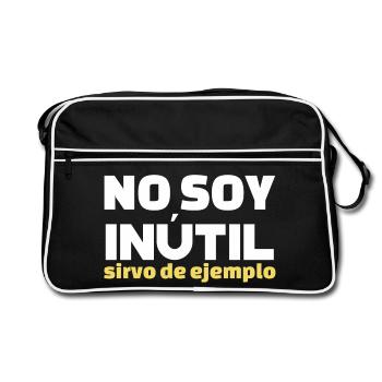 No Soy Inutil Servo de Ejemplo - Retro Tasche - Schwarz/Weiß - Vorne