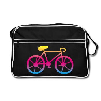 Vélo Vélo Couleur Rainbow Wheel Cycling Tour - Sac Retro - noir/blanc - Devant