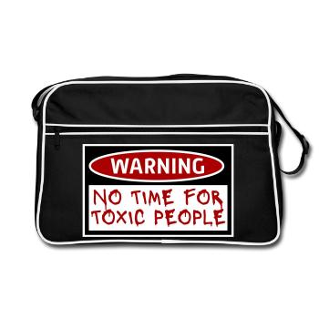 No Time Toxic People Boundaries Self Care Saying - Retro Bag - black/white - Front