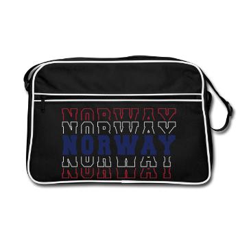 Norway Football Fan Flag Pride Red White Blue - Retro Bag - black/white - Front