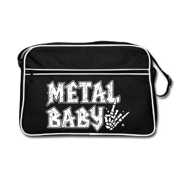 Metal Baby Bébé Rock Heavy Metal Cadeau - Sac Retro - noir/blanc - Devant