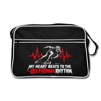 Inliner  My Heart Beats 8x110mm Rhythm - Retro Tasche - Schwarz/Weiß - Vorne