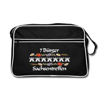 Siebenbürger Sachsentreffen Design weiss - Retro Tasche - Schwarz/Weiß - Vorne