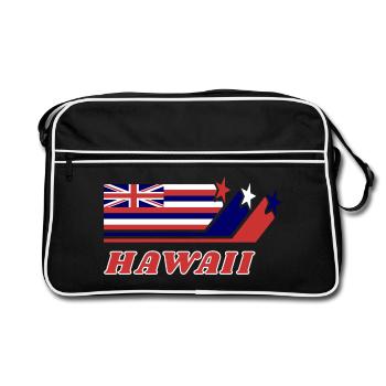 Hawaii Flag Gift Honolulu - Retro Bag - black/white - Front