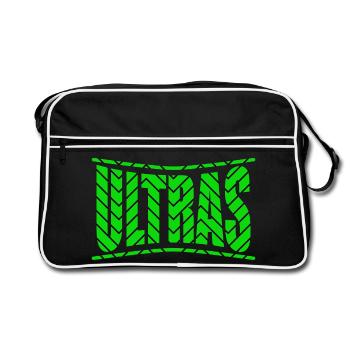 Ultras-Fußballfant-shirt Entwurfsgeschenkidee - Retro Tasche - Schwarz/Weiß - Vorne