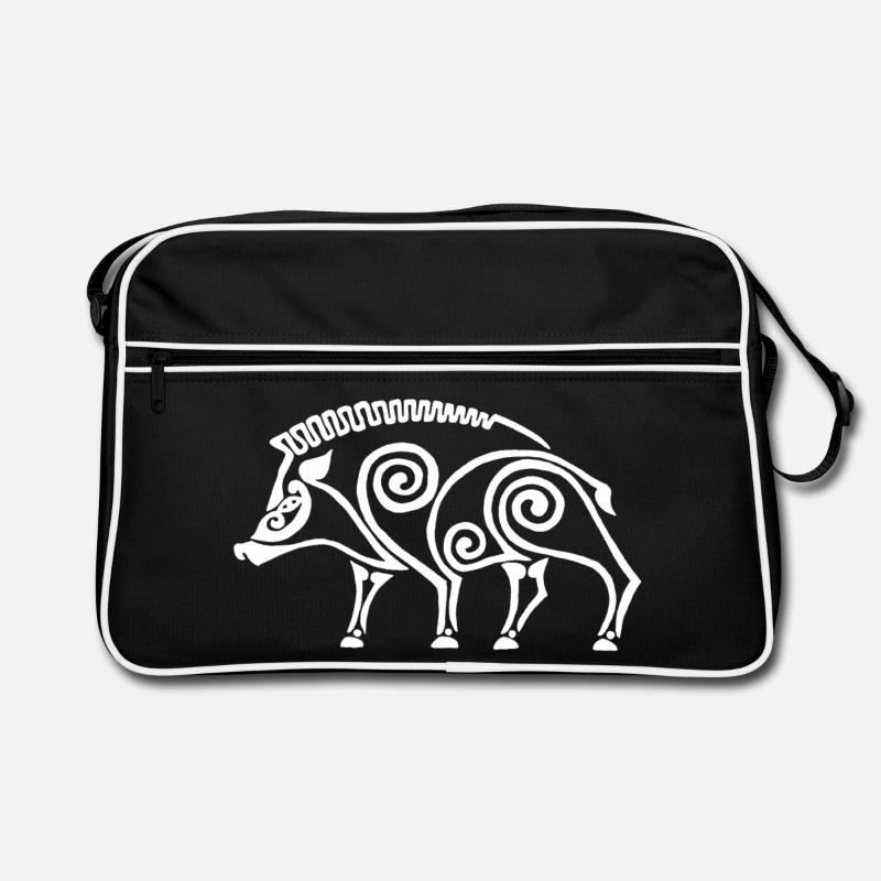sanglier celte blanc Sac Retro