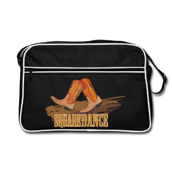 Square Dance - Cowboystiefel auf dem Parkett - Retro Tasche - Schwarz/Weiß - Vorne