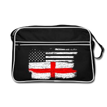 Grunge Flag Fusion USA UK Cross - Retro Bag - black/white - Front
