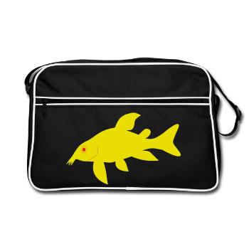 Corydoras rouges et jaunes - Sac Retro - noir/blanc - Devant