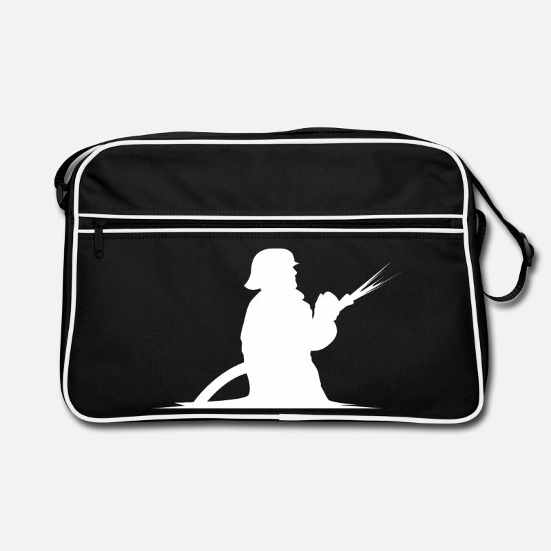Firefighter Hose Extinguish Fire Brigade Symbol Retro Bag