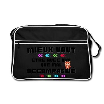 Panda Arc-en Ciel et Flèches - Sac Retro - noir/blanc - Devant