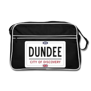 Dundee Place Name Sign - Retro Bag - black/white - Front