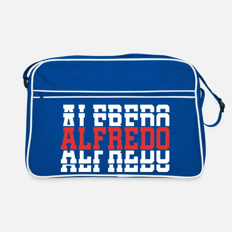 Alfredo T-Shirt gestapelter Text Geschenkidee Retro Tasche