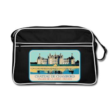 Illustration Château Chambord, Vallée Loire - Sac Retro - noir/blanc - Devant