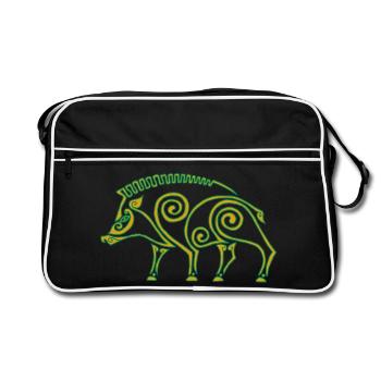 Sanglier celte - Sac Retro - noir/blanc - Devant