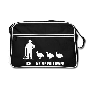 I My Followers Turkey Turkeys Turkey Owner - Retro Bag - black/white - Front