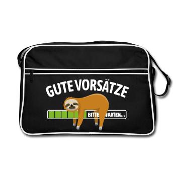 Paresse | Anti-bonnes résolutions, glaçantes - Sac Retro - noir/blanc - Devant