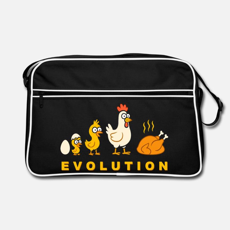 Evolution Hähnchen Broiler Huhn Lustig Retro Tasche