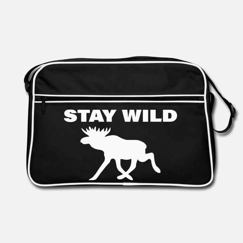 Restez sauvage - Sac Retro - noir/blanc