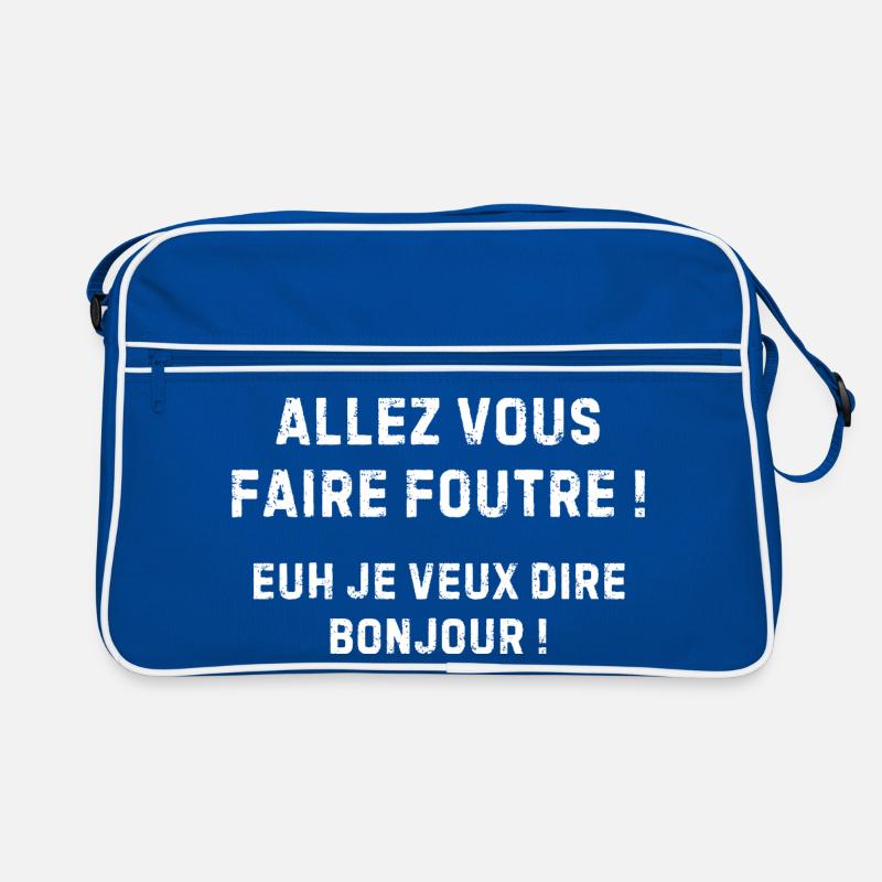 Provocation en Lettres Blanches Noir Sac Retro