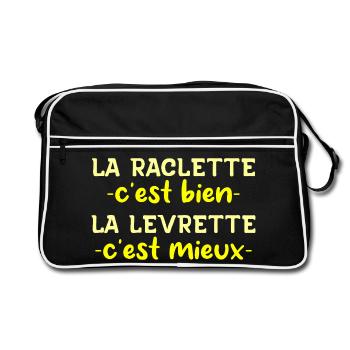 La Raclette C'est Bien La Levrette C'est Mieux - Sac Retro - noir/blanc - Devant