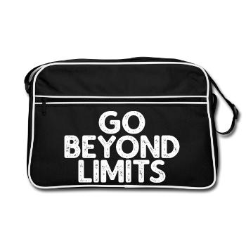 Go Beyond Limits - Retro Tasche - Schwarz/Weiß - Vorne