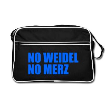No weidel no merz - Retro Tasche - Schwarz/Weiß - Vorne