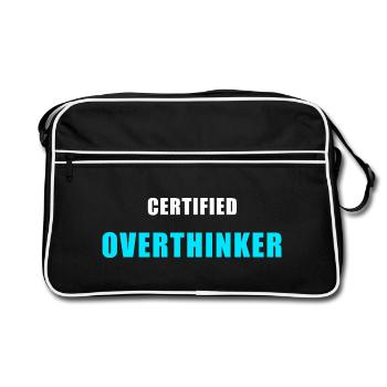 Certified Overthinker Shirt - Funny Gift - Retro Bag - black/white - Front