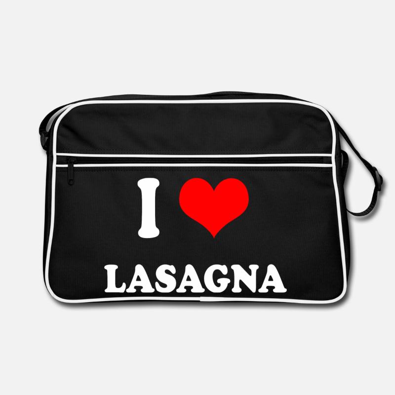 J'adore les lasagnes Sac Retro