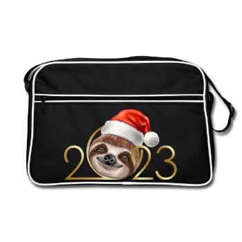 2023 New Year's Eve sloth - Retro Bag - black/white - Front