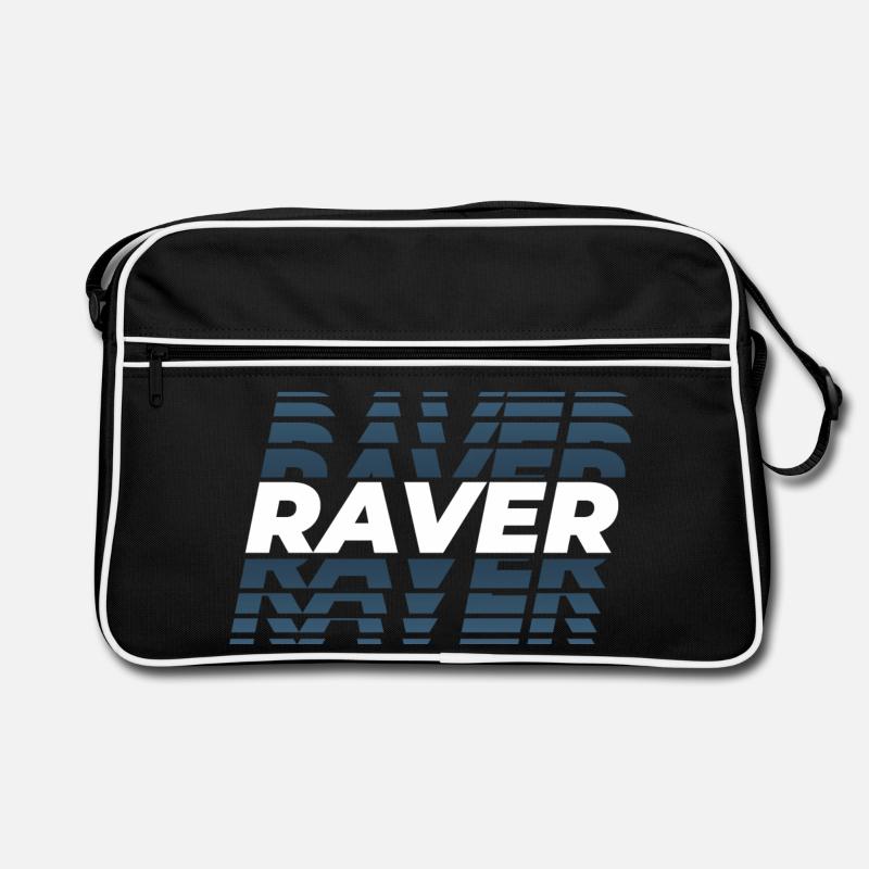 Raver design glitch, pour DJ EDM Techno House Sac Retro