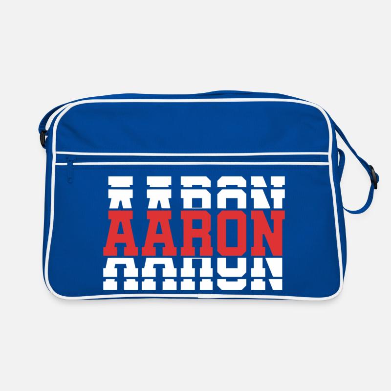 malietta Aaron T-Shirt Geschenkidee gestapelter Text Retro Tasche