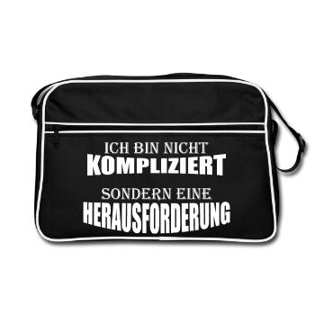 I'm not complicated - Retro Bag - black/white - Front