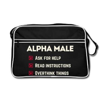 Humour masculin - Ironique ce qu’il ne faut pas faire - Sac Retro - noir/blanc - Devant