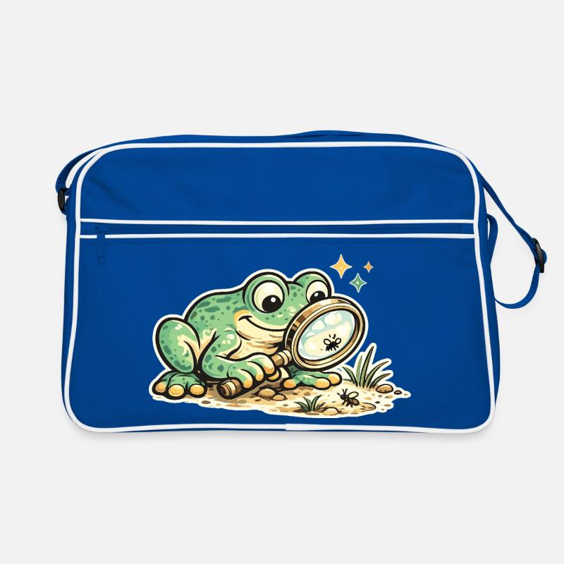 Frosch Detektiv auf Spurensuche Retro Tasche