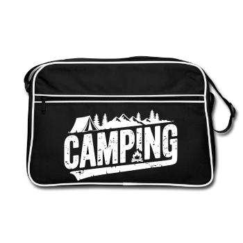Camping, tente d’aventure en plein air en montagne - Sac Retro - noir/blanc - Devant