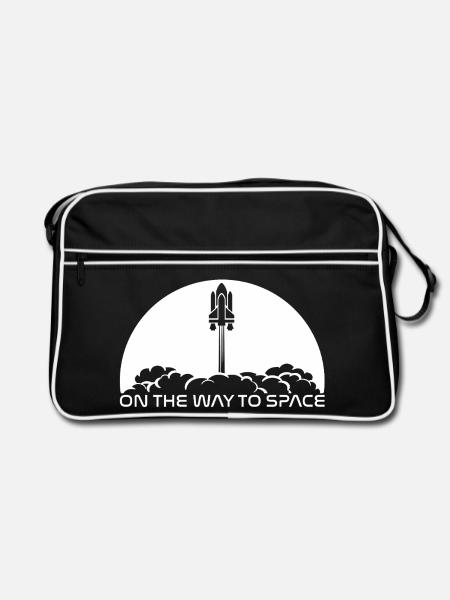 Start unter weißer Sonne - Retro Tasche - Schwarz/Weiß - Vorne