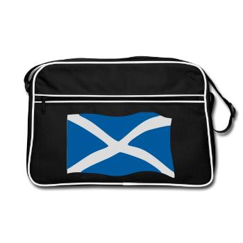 Schottland Fahne - Retro Tasche - Schwarz/Weiß - Vorne