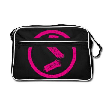 Rayon de symbole Antifa détruit - Sac Retro - noir/blanc - Devant