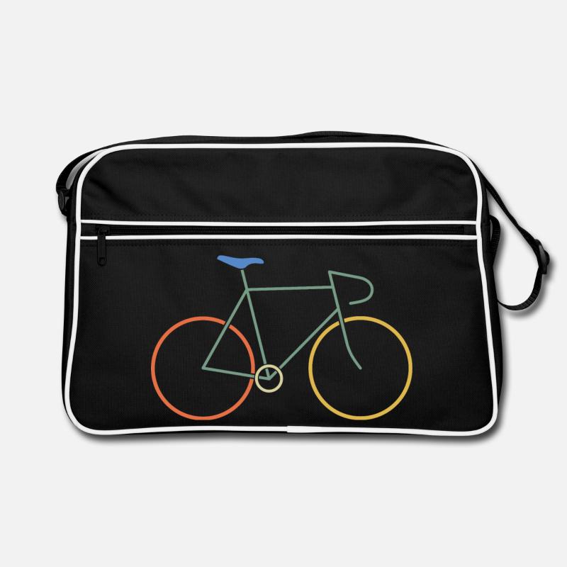 Rennrad bunt - Retro Tasche - Schwarz/Weiß