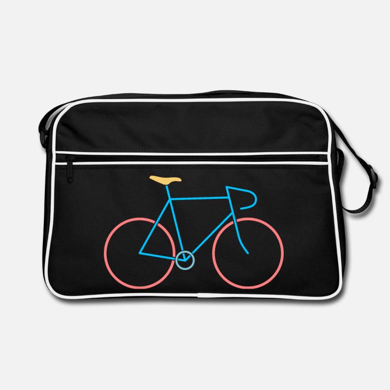 Vélo de course rouge bleu Sac Retro