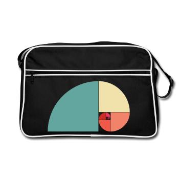 Goldener Schnitt Farbe - Retro Tasche - Schwarz/Weiß - Vorne