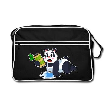 Panda Bamboo - Retro Bag - black/white - Front