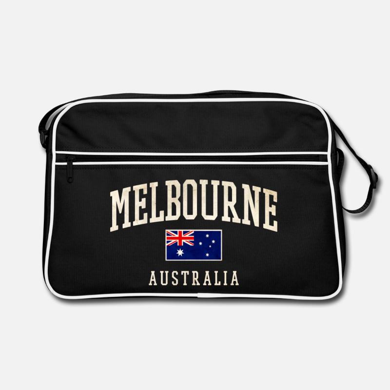 Melbourne Australia Design with Flag Retro Bag