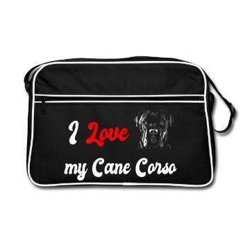 J'adore mon chien Cane Corso - Sac Retro - noir/blanc - Devant