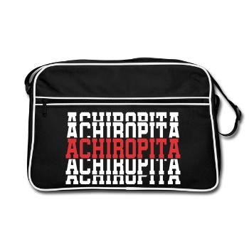 Achiropita stacked text t-shirt - Retro Bag - black/white - Front